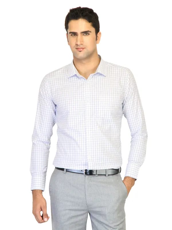 John Miller Men Check White Shirts