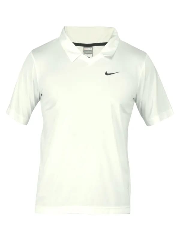 Nike Men Solid Off-White Polo Jerseys
