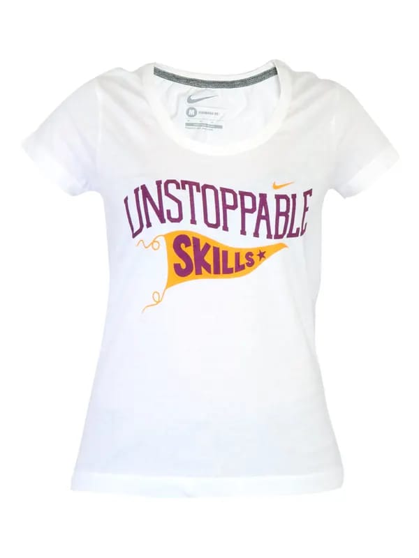 Nike Women Printed White Tshirts