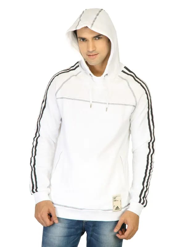 ADIDAS Men Printed White Sweatshirts