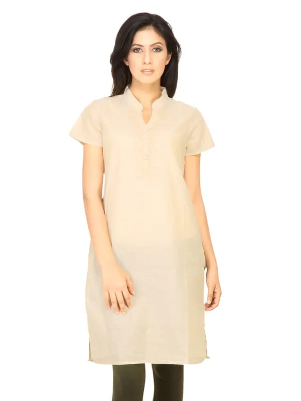 Vishudh Women Embroidary Beige Kurtis