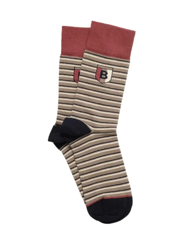 United Colors of Benetton Men Stripes Brown Socks