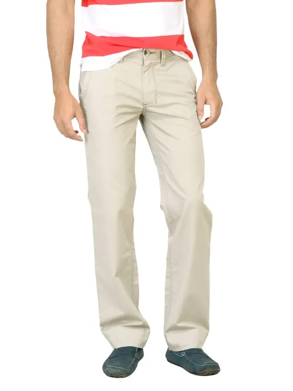Basics Men Beige Trousers