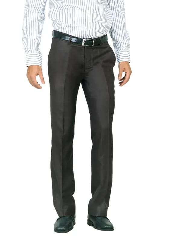 Genesis Men Solid Brown Trousers
