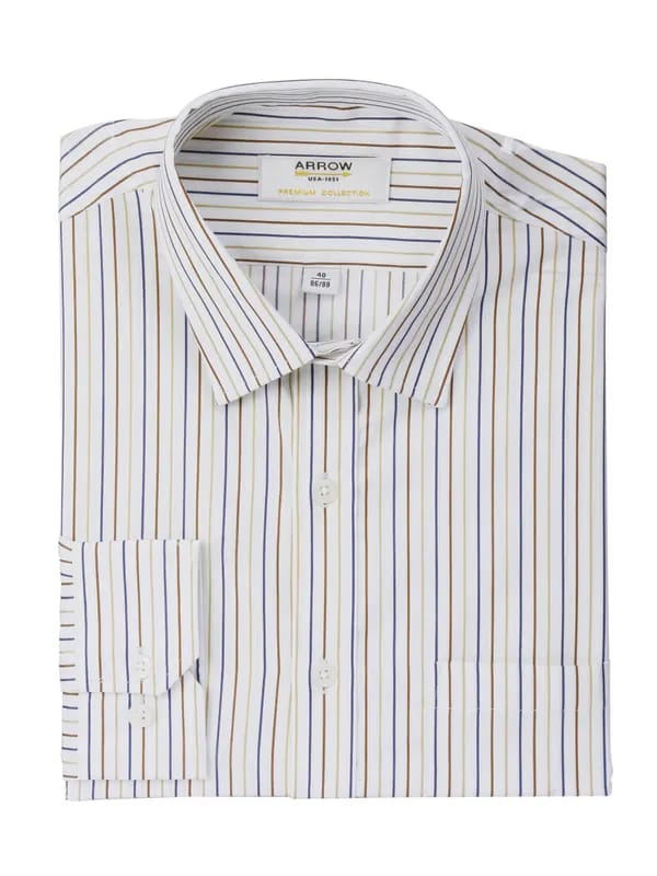 Arrow Men Stripes White Shirts