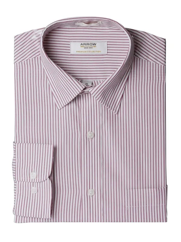 Arrow Men Stripes White Shirts
