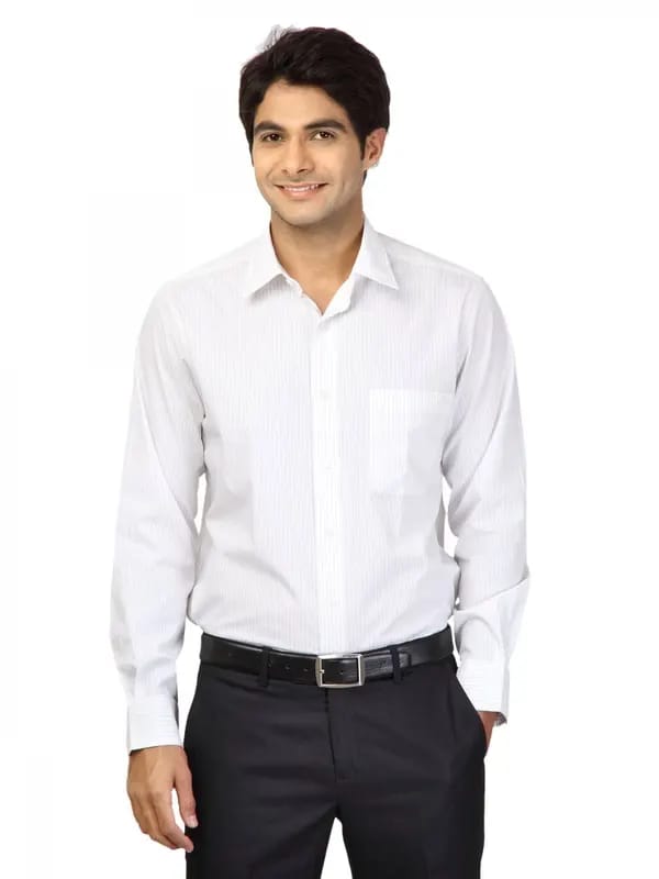 Arrow Men Stripes White Shirts