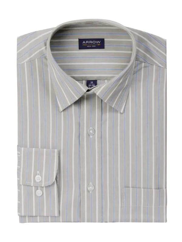 Arrow Men Stripes Grey Shirts