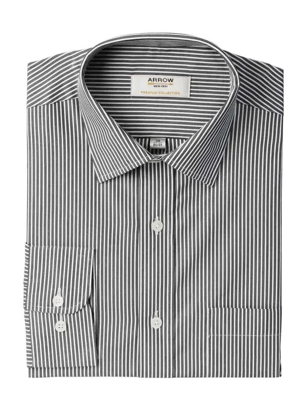 Arrow Men Stripes Black Shirts