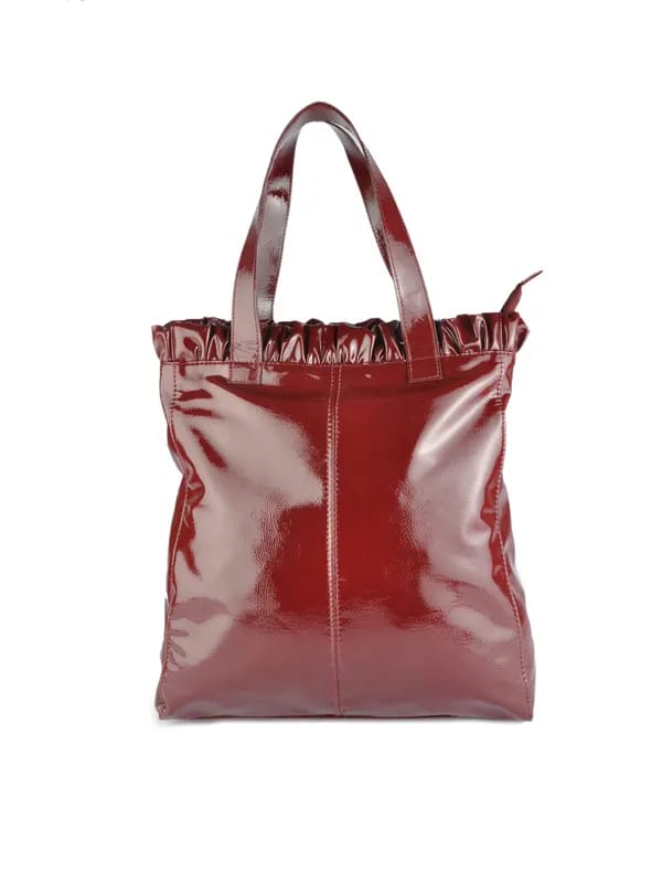 United Colors of Benetton Women Solid Maroon Handbags