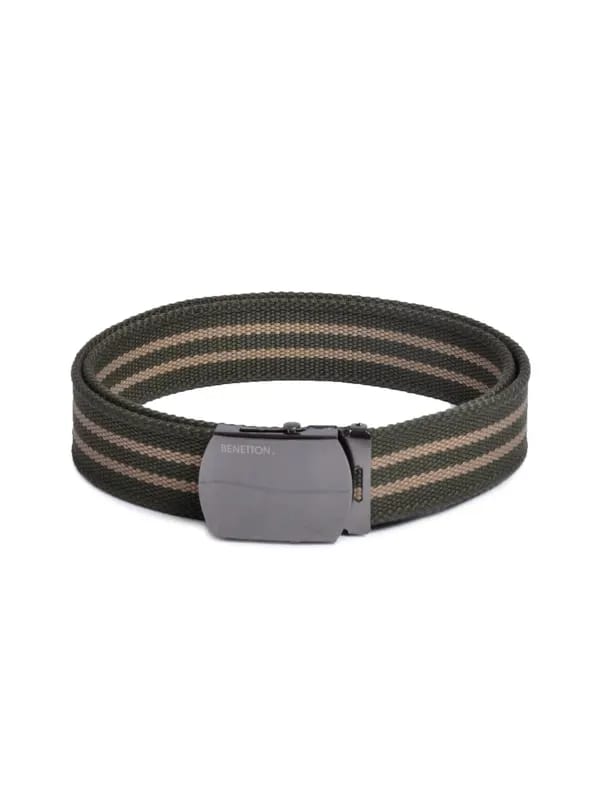 United Colors of Benetton Men Stripes Green Belts