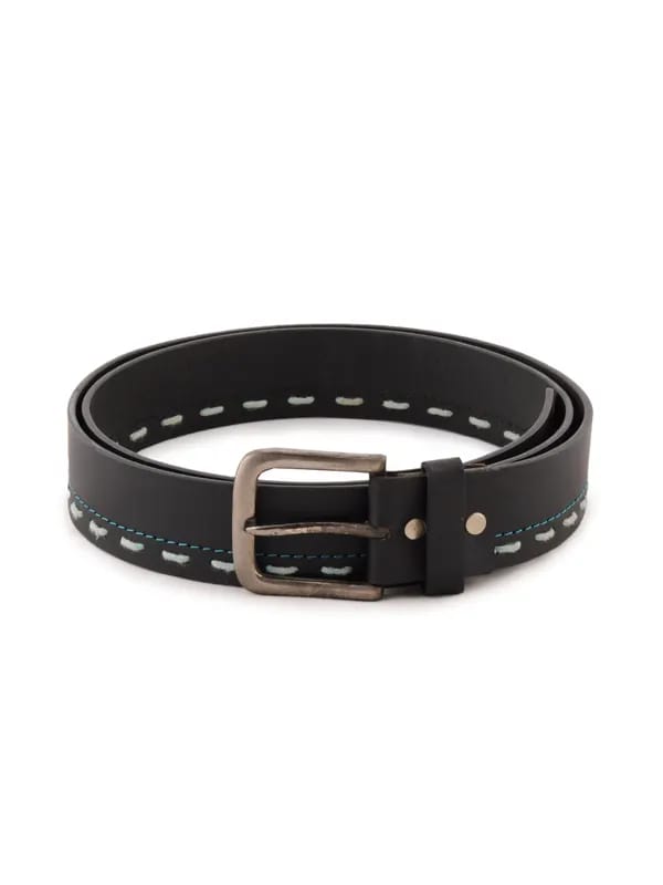 New Hide Men Solid Black Belts