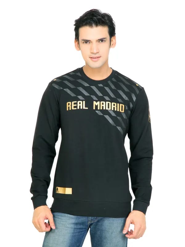 ADIDAS Men Real Madrid Black Sweatshirts