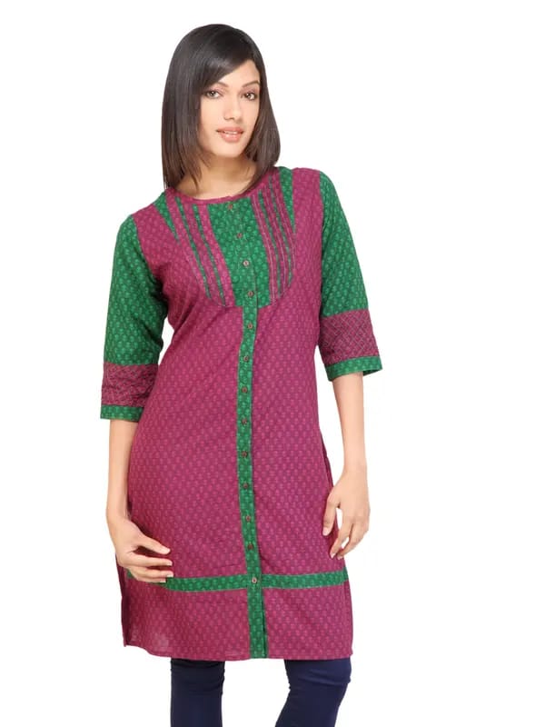Mother Earth Women Printed Pink Kurtas