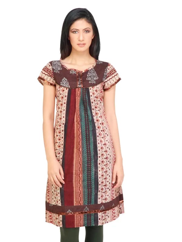 Mother Earth Women Printed Beige Kurtas
