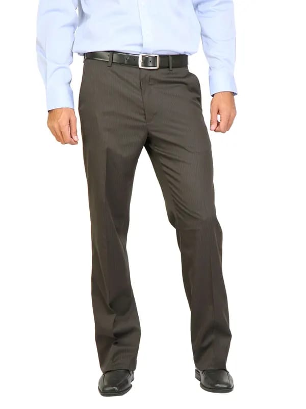 Arrow Men Stripes Coffee Brown Trousers
