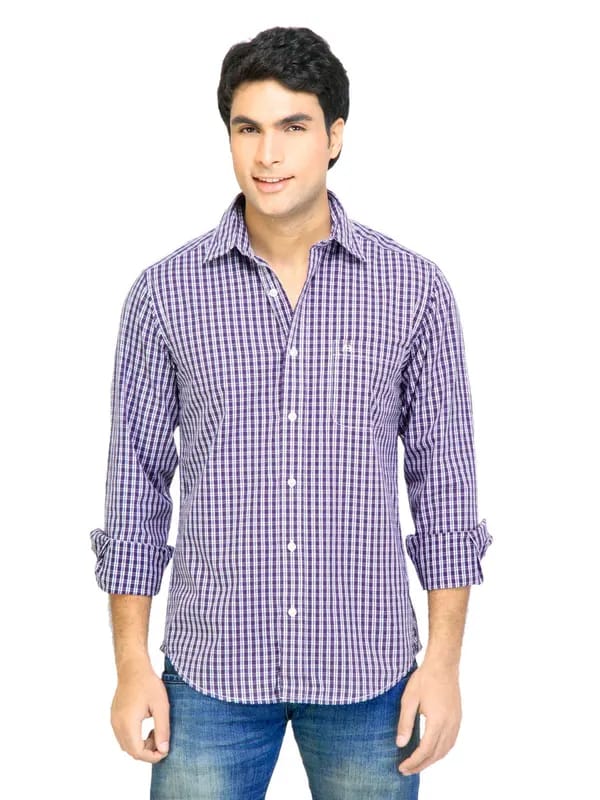 Arrow Sport Men Check Purple Shirts