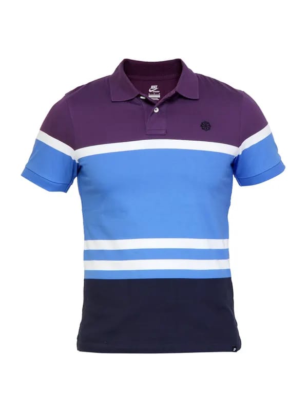 Nike Men Stripes Blue Tshirts
