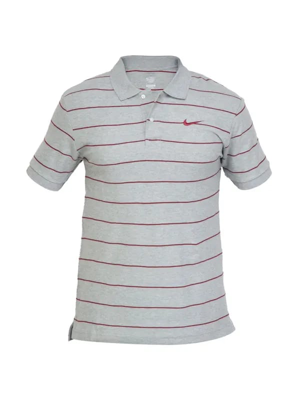 Nike Men Sptcasl Grey Polo T-Shirts
