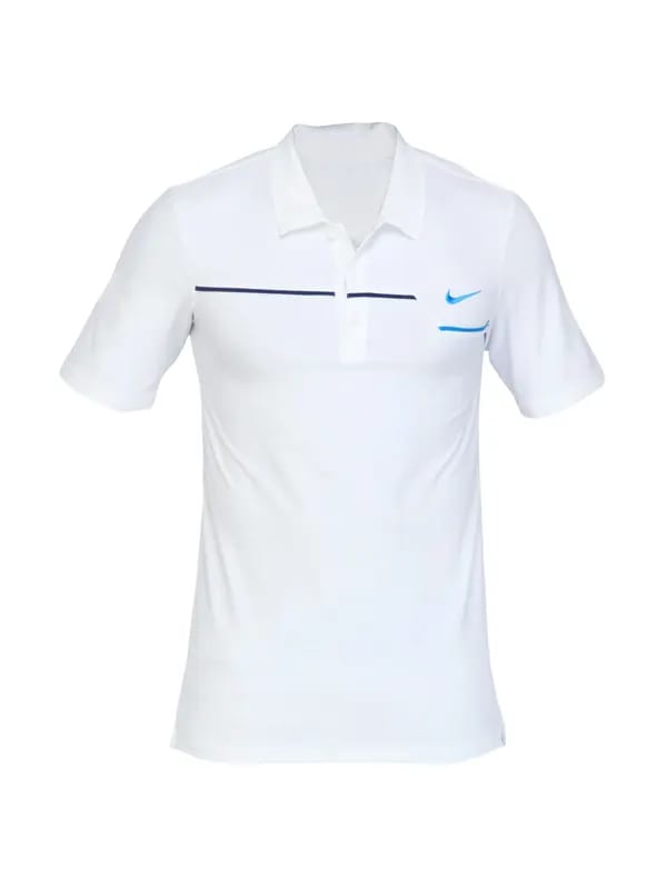 Nike Men AS Challenger UV Zigzag White Polo Tshirts