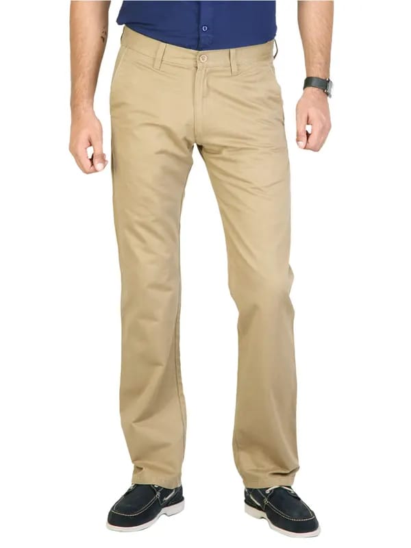 Highlander Men Classic Chinos Khaki Trousers