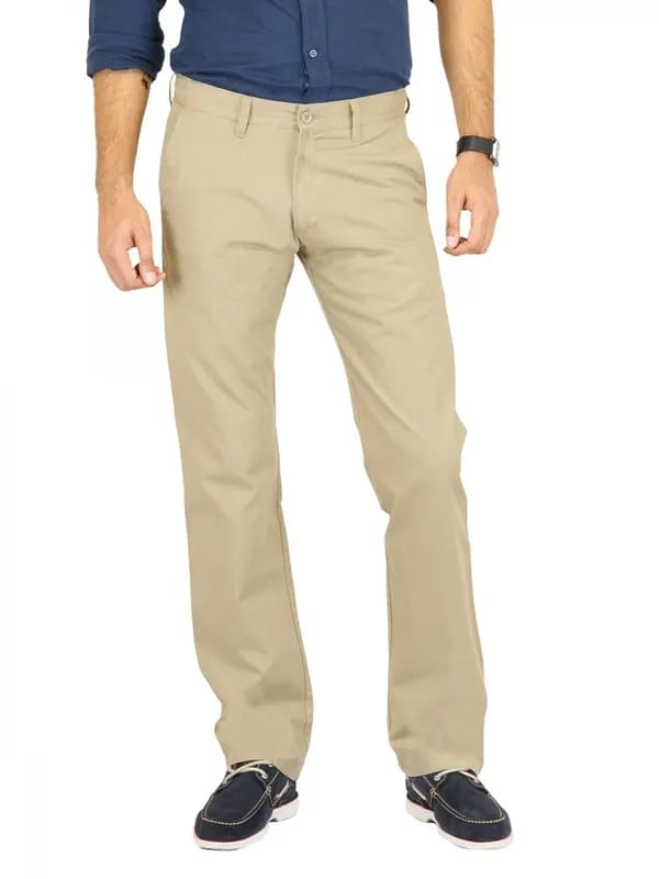 Highlander Men Classic Chinos Khaki Trousers