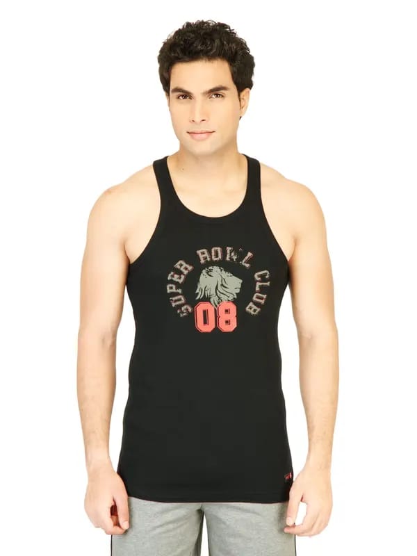 Facit Men Black Innerwear Vest