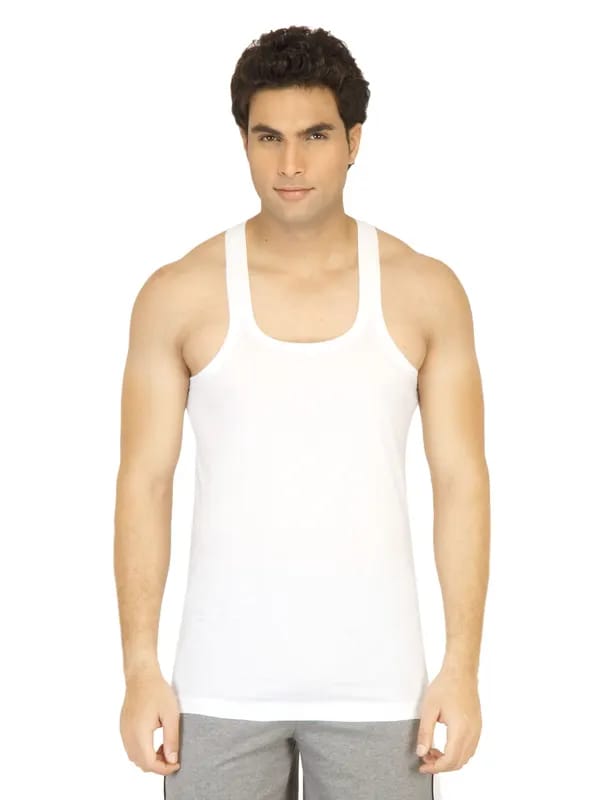 Facit Men Basic White Innerwear Vest