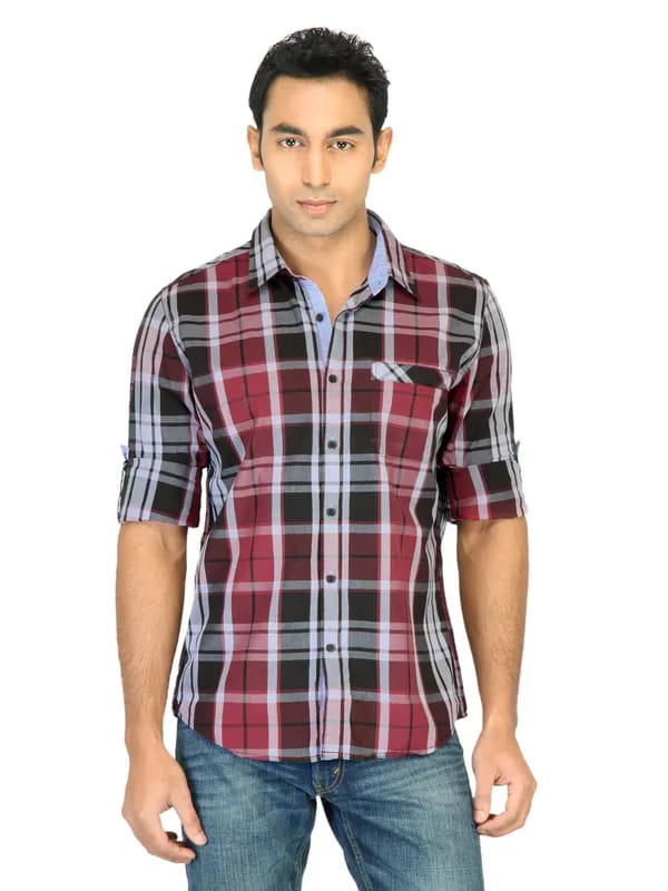Turtle Check Men Red Shirt
