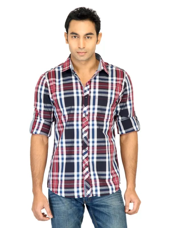 Turtle Check Men Black Shirt