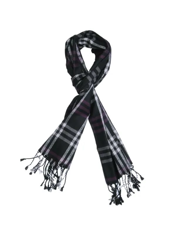 Turtle Check Men Black Scarf
