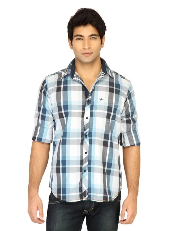 Highlander Men Check Grey Shirt