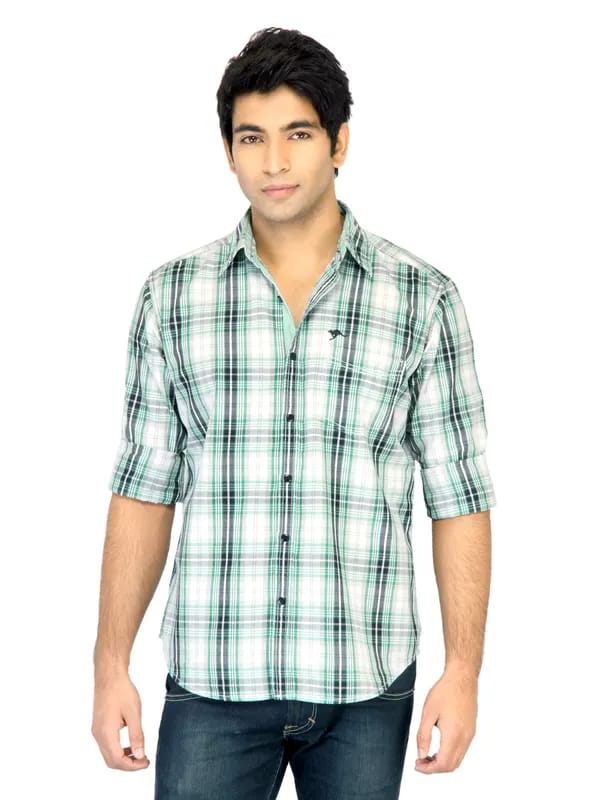 Highlander Men Check Green Shirt