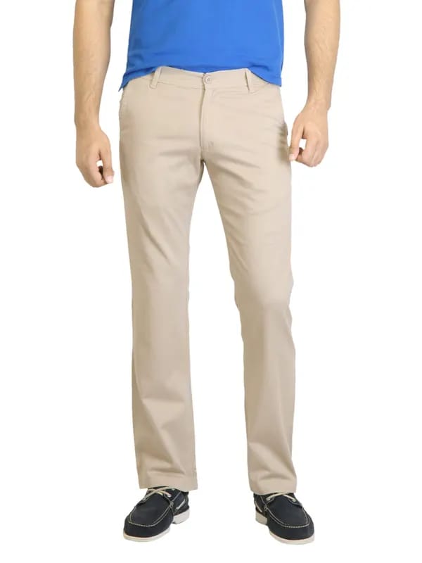 Highlander Men Solid Beige Trouser