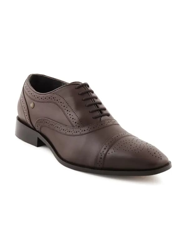 Enroute Men Leather Brown Formal Shoes