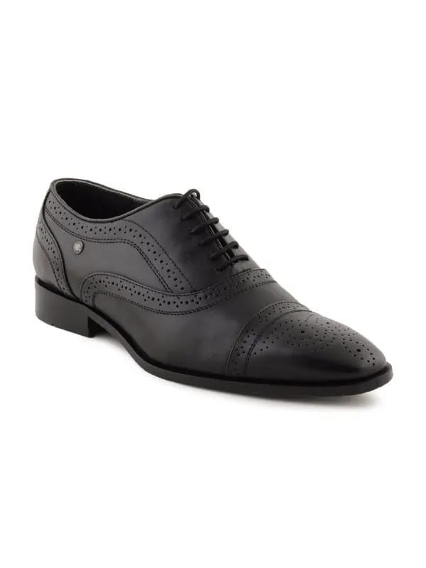 Enroute Men Leather Black Formal Shoes