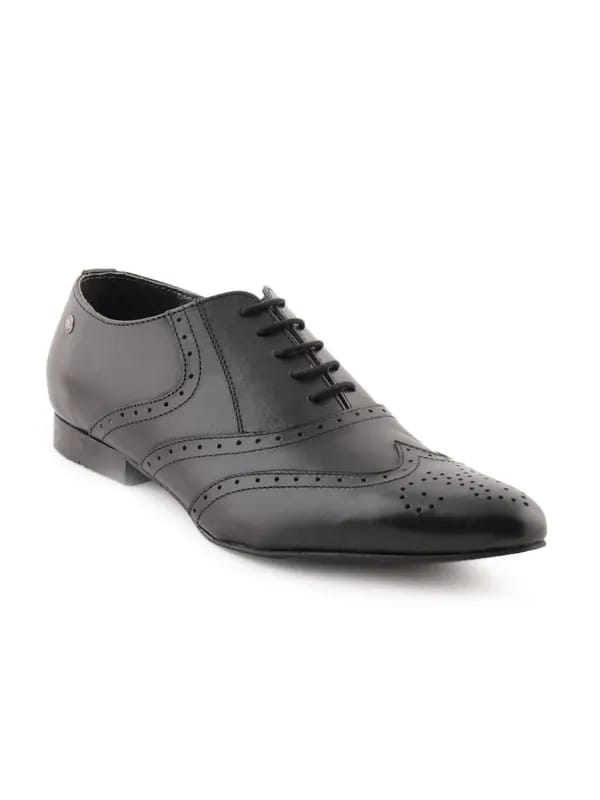 Enroute Men Leather Black Formal Shoes