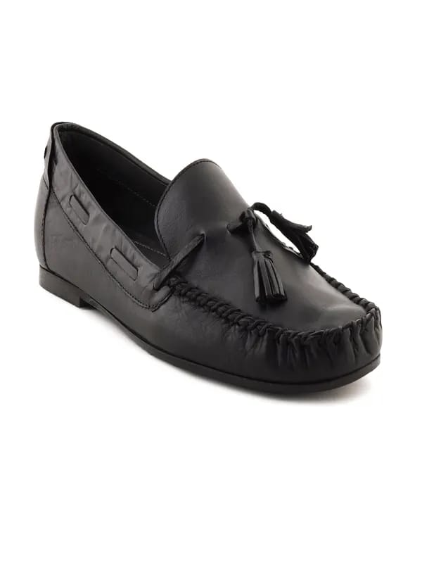 Enroute Men Leather Black Casual Shoes