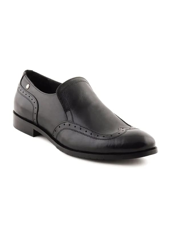 Enroute Men Leather Black Formal Shoes