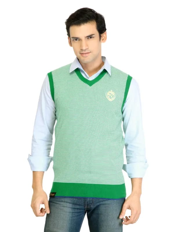 Puma Men Knitted Vest Green Sweater
