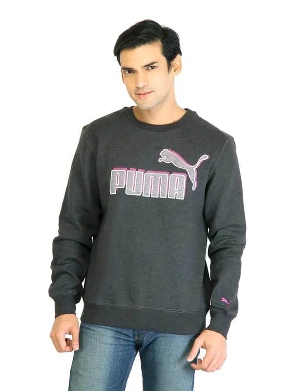 Puma Men Logo Crew Grey SweatShirt