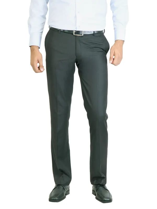 Peter England Men Solid Black Trouser