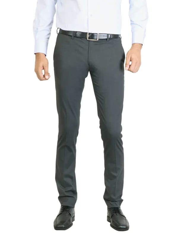 Peter England Men Solid Grey Trouser