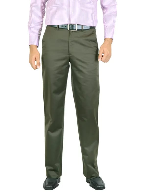 Peter England Men Solid Olive Trouser