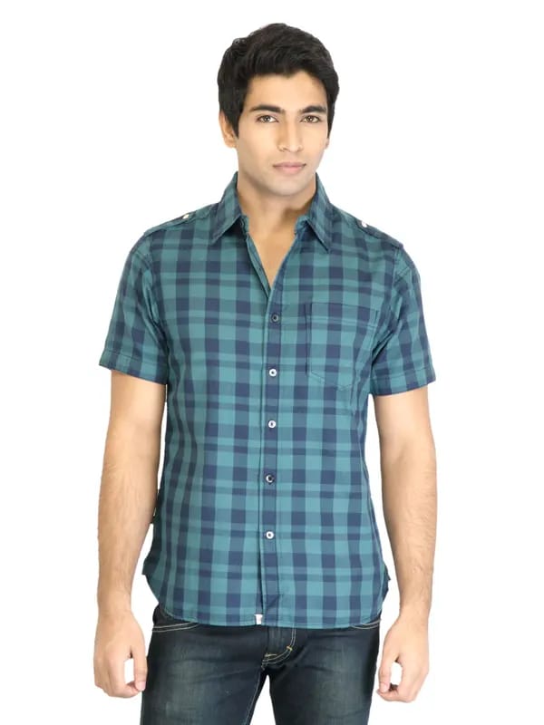 Levis Men Check Navy Blue Shirts