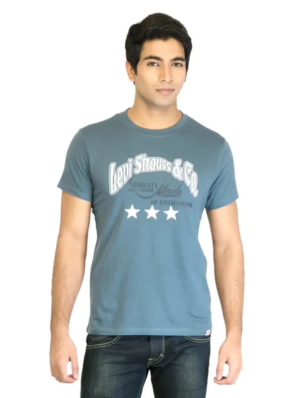 Levi's Men Printed Blue Tshirts