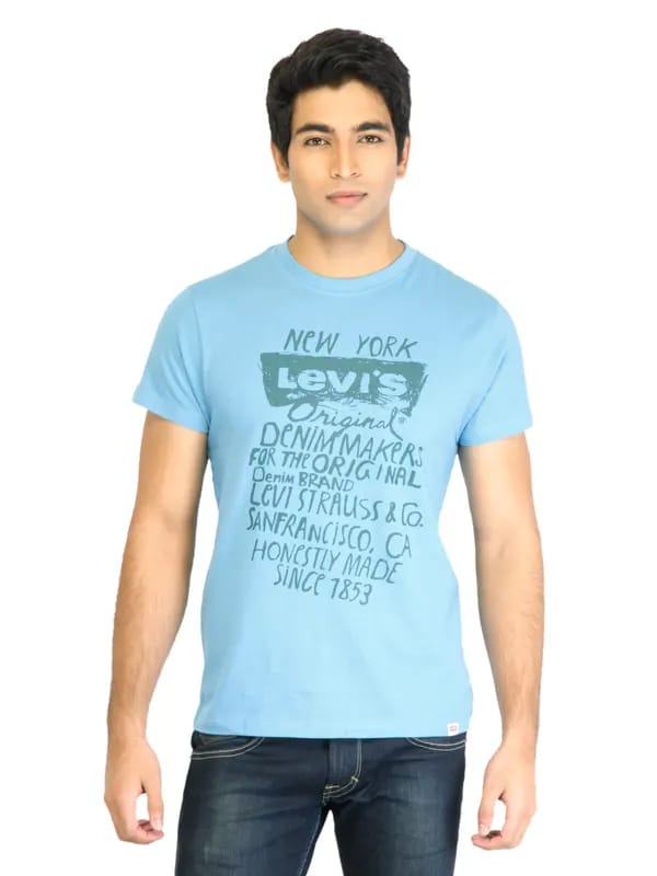 Levi's Men Printed Blue Tshirts