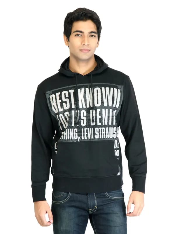 Levis Men Printed Black Sweatshirts