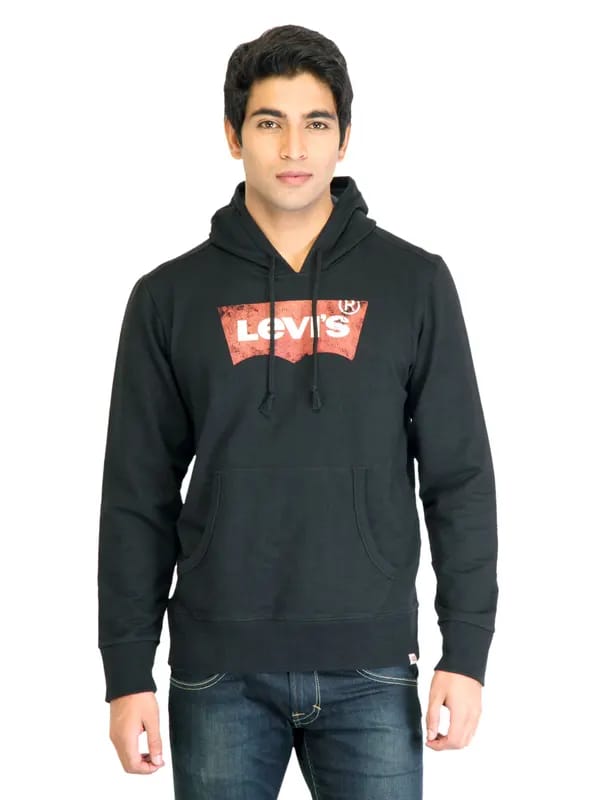 Levis Men Printed Black Sweatshirts