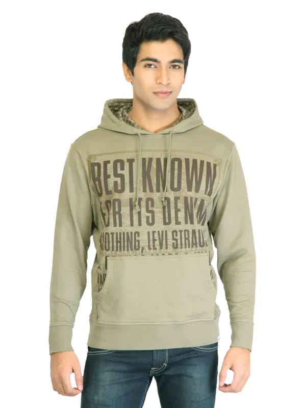 Levis Men Printed Olive Sweatshirts